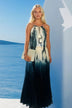 black ivory silk chiffon dress to wear on holiday by Lindsey Brown resort wear 