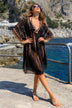 black floaty silk kaftans by Lindsey Brown beachwear 