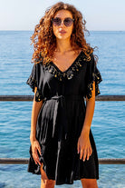 Cotton black beach dresses to wear on holiday by  Lindsey Brown resort wear 