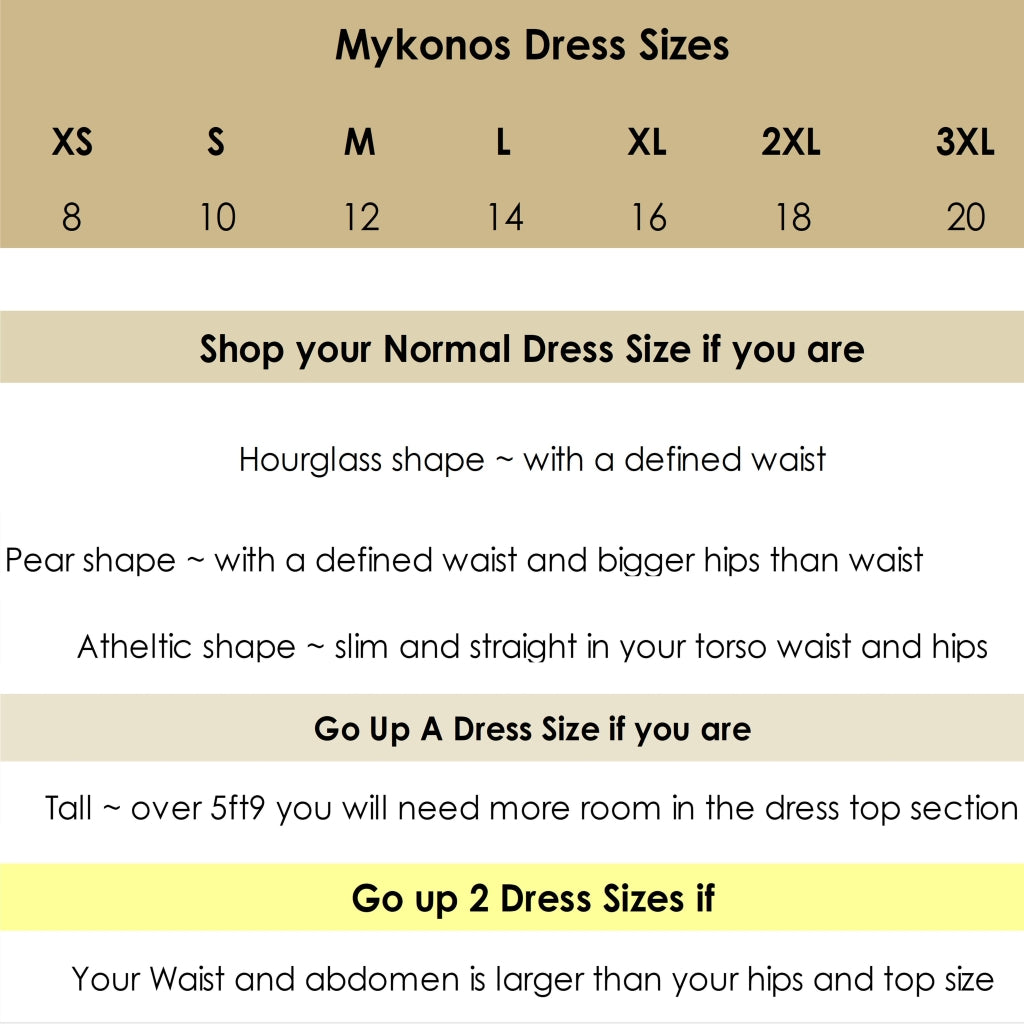uk dress sizes for mykonos maxi dresses by Lindsey Brown resort wear