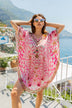 Pink animal print silk floaty designer beach coverups by Lindsey Brown resort wear 
